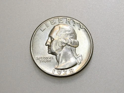 1938-P 25C WASHINGTON SILVER QUARTER CH/GEM BU