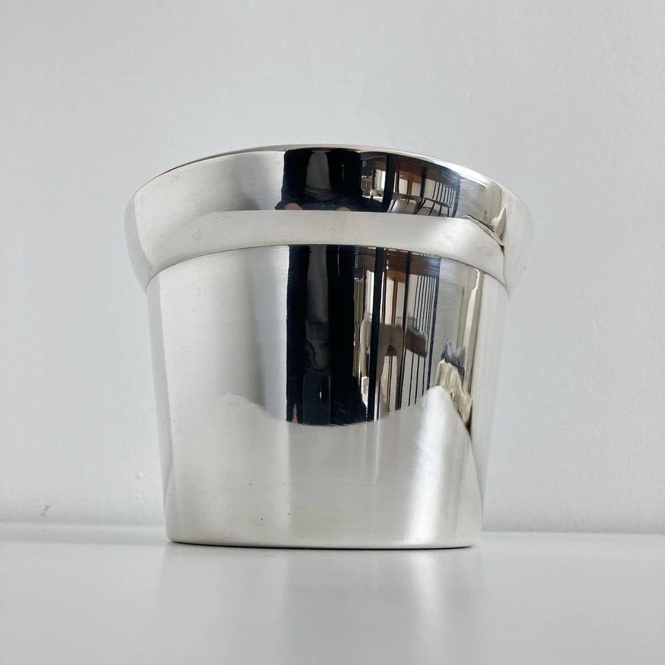 H. R. W. Fink Übertopf versilbert Silberauflage klassische Form 1980er Jahre - Bild 4 von 4