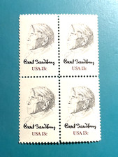 US Stamp  1978 13-cent Block of 4 Carl Sandburg MNH Scott #1731