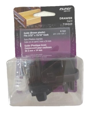 Prime Line Products R7321 Drawer Track Guide and Glides - Brown
