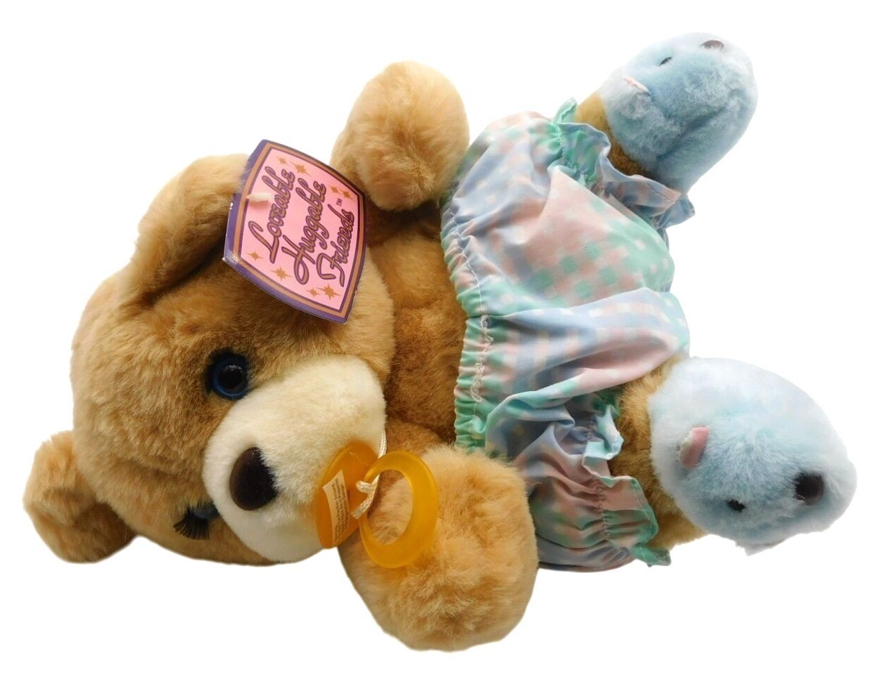 DanDee Loveable Huggable Friends Teddy Bear Plush with Tag Slippers Pacifier