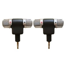 Mini 3.5mm Jack Stereo Dual Microphone For Recording Phone Laptop Notebook