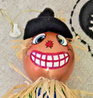 Halloween Folk Art Large Glass Pumpkin Headed Scarecrow Ornament — photo 4
