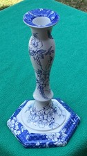 Spode Penny Lane Honeywall White & blue candlestick 23cm height