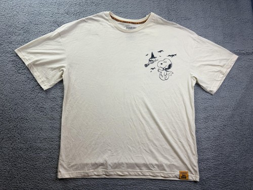 Peanuts Snoopy Halloween Shirt Mens XXL Cream Graphic Tee Hybrid Apparel
