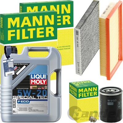 MANN INSPEKTIONSPAKET+LIQUI 5W-20 ÖL passend für MITSUBISHI SPACE STAR 6 1.0+1.2