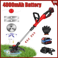 Electric Cordless Grass String Trimmer Lawn Edger Weed Wacker Cutter+ 4.0Battery