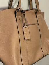 Sole/Society Large Tan Tote Shoulder Bag Faux Leather Double Handles
