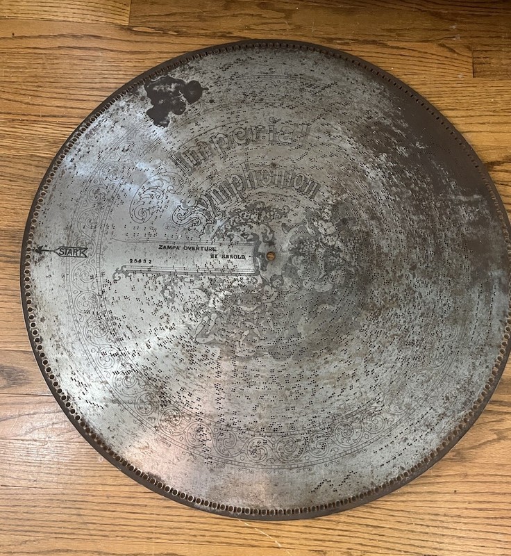 Antique Music Box Disc IMPERIAL SYMPHONY ZAMPA OVERTURE 27 1/2”