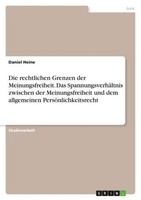 Die Rechtlichen Grenzen Der Meinungsfreiheit. Das SpannungsverhäLtnis Zwischen D