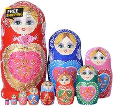 Russian Nesting Dolls for Kids Matryoshka Doll 10Pcs Handmade1051