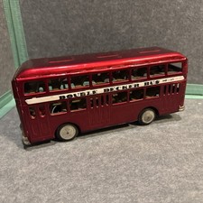 Vintage Chinese Tinplate Friction Drive Double Decker Bus MF 185 - No Box