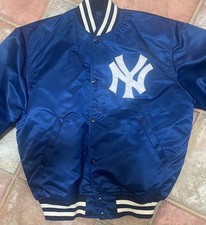 Vintage New York Yankees Satin Bomber Jacket Mens L USA
