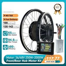 Kit conversione bici elettrica 36V 48V 250W-2000W mozzo ruota motore 16-29"700C Ebike