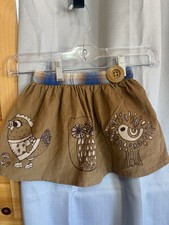 Misha Lulu Girls Brown Corduroy Skirt Infants Size 18/24 Cotton Made in USA Cute