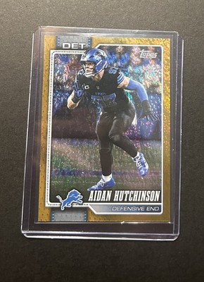 2026 Topps Flagship Football Aidan Hutchinson Gold Glitter /50 Detroit Lions