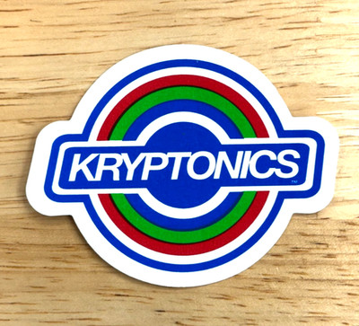 KRYPTONICS Skateboard Sticker 4'' reissue white border