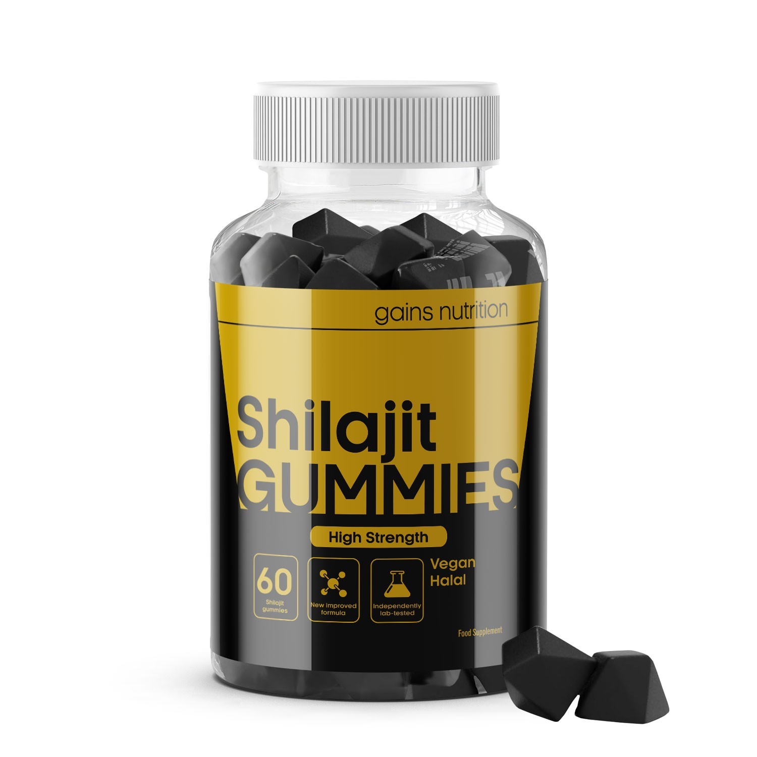 Shilajit Gummies with Ashwagandha High Strength Blackberry Flavour Vegan Halal