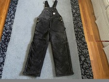 Carhartt R03 BLK Duck Bib Overalls Mens 38x32 Warm Black Quilt Lined Made in USA