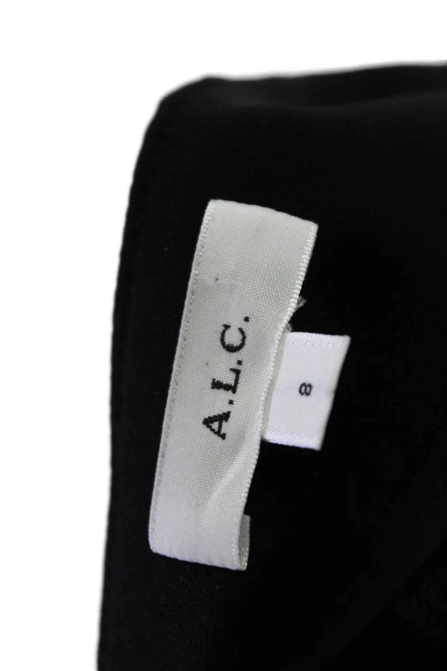 Pantalones cortos de crepé de tiro medio con cremallera negros talla 8 ALC para mujer Foto 4 de 4