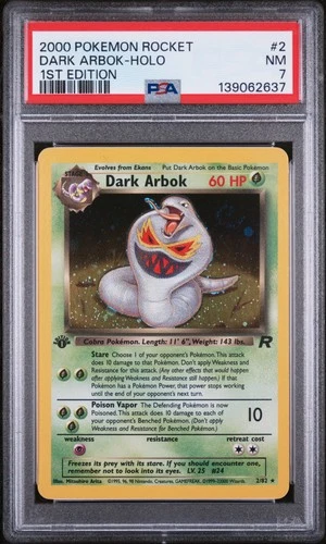 2000 POKEMON ROCKET 1ST EDITION #2 DARK ARBOK-HOLO PSA 7