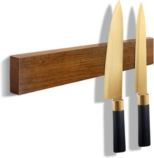Magnetic Knife Holder Wood, 10" Strip No Drill 10" Wood for Wall Mount Fridge