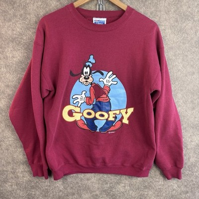 Vintage Disney Goofy Sweatshirt Mens Medium Maroon Hanes Classics Heavyweight