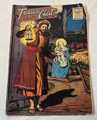 1956 TREASURE CHEST comic V.12 #8 ~ BOSTON BRUINS hockey ~ low grade