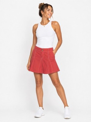 Athleta Whatever A-Line Skort Style #39233 Red Built In Shorts Size 2 Casual