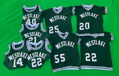 Lot of 8 Vintage RARE Russell Westlake High School Basketball Misses Jerseys.