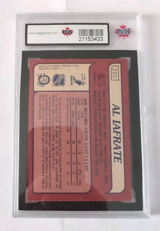 1985-86 O-Pee-Chee Al Iafrate #210 Rookie Toronto Maple Leafs KSA 9.5 NGM - Image 3 of 3