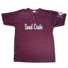 Vintage Gator Athletics Sand Crabs Baseball Jersey Maroon Mesh Henley XXL #21