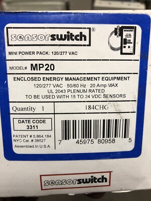 Sensor Switch MP20  184CHG 120/277 VAC 50/60 Hz Acuity Controls NEW