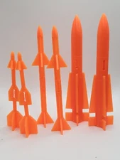 3D Resin Printed SET OF 6 ORANGE missiles 1983 GI Joe Skystriker NIGHT BOOMER