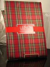 Lenox Holiday Nouveau Dazzle Plaid Round & Rectangle Tablecloth NWT
