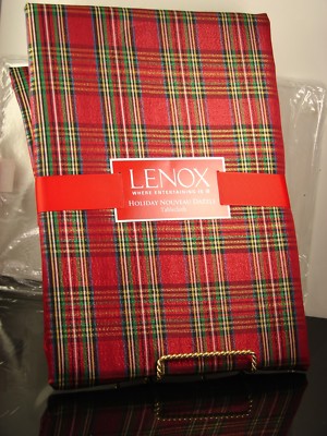 Lenox Holiday Nouveau Dazzle Plaid Round & Rectangle Tablecloth NWT | eBay
