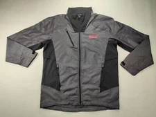  North End Sport Men's Medium Charcoal/Black Plaid Full Zip Long Sleeve Jacket 