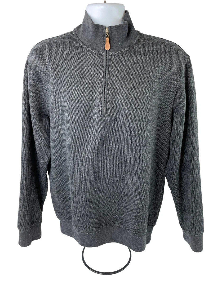Greg Norman Sweater Medium Dark Gray Quarter Zip L S Golf Pullover