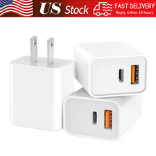 For iPhone 14 13 12 11 XR 8 20W Fast Charger Block USB Type C Wall Power Adapter
