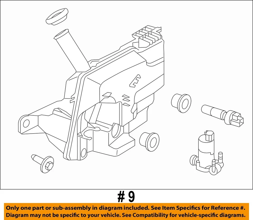 Used Washer Fluid Reservoir fits: 2012 Ford Focus Sdn Grade A - Image 4 of 4