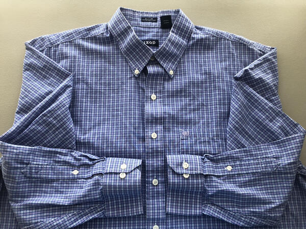 IZOD  EUC Button-Down Blue White Check Cotton  XL - image 1