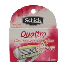 🔥NEW Schick Quattro for Women Razor Refills with Papaya & Pearl 4 Cartridges🔥