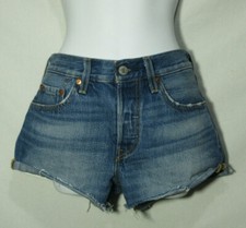 Levi's Jean Shorts Denim Cutoffs Vintage High Waist Cheeky Fringe Hem Cut Offs