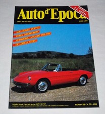 AUTO D'EPOCA SPECIALE ALFA ROMEO DUETTO  AGOSTO 1991