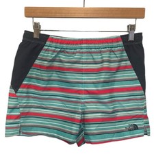 THE NORTH FACE Girls Class V Water Short -Mint Blue Multi Stripe - Size XL NWT