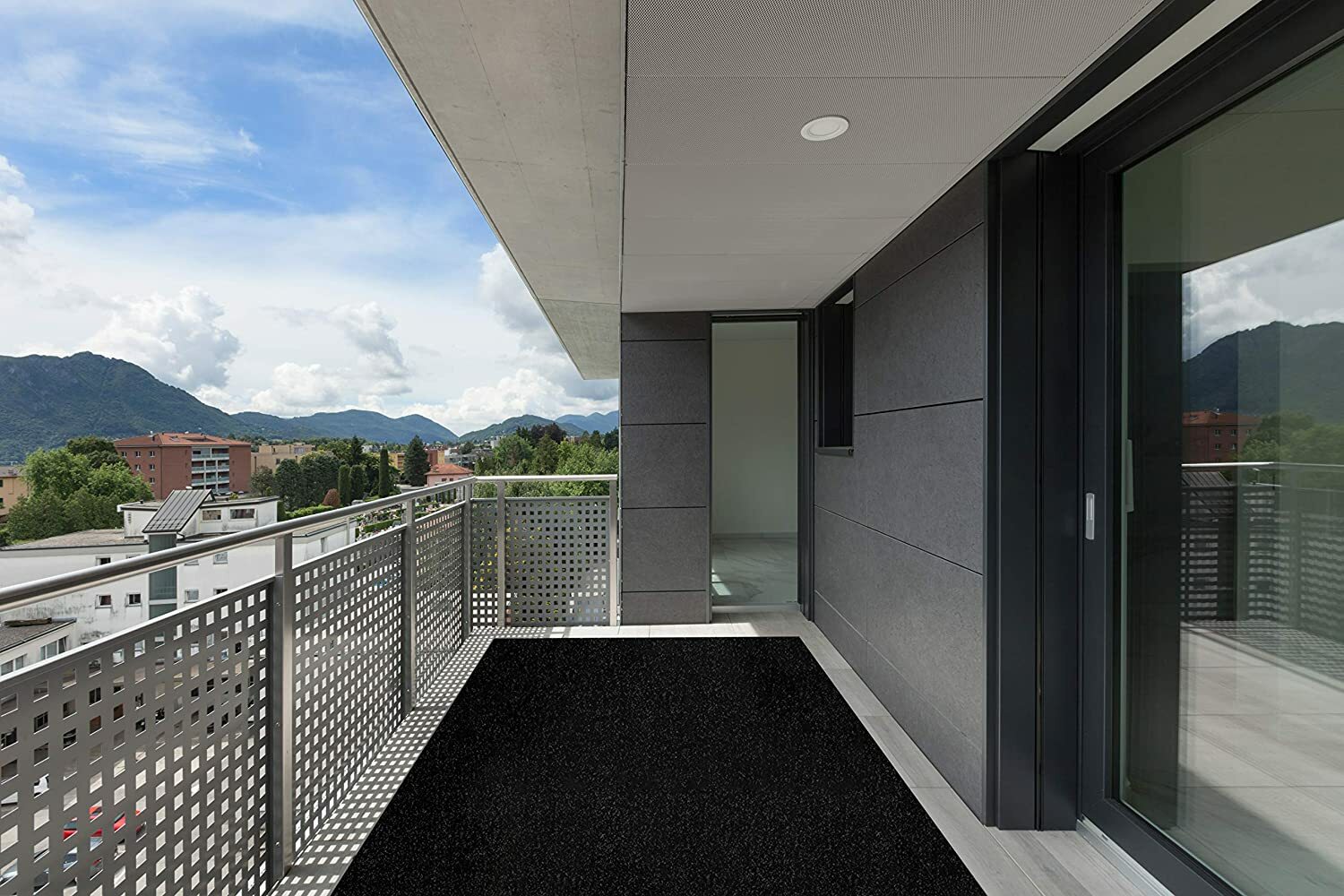 Jet Black Indoor/Outdoor Carpet Patio & Pool Area Rugs Runners and