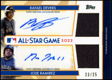 2022 Topps Update Jose Ramirez/Rafael Devers Dual All-Star Stitches Auto 23/25