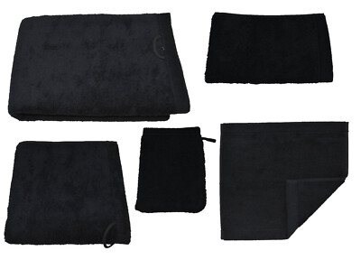 Cawö Lifestyle Uni 7007 schwarz Duschtuch Handtuch Gästetücher Set Frottee 906