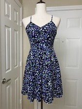 Express Dress Size 2 Womens Multi Color Floral Sleeveless Spaghetti Straps