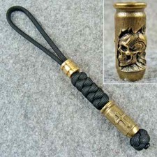 550 Paracord " Skull bullet " Knife Lanyard Tassel Bead Beads GH328